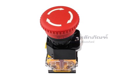[E] สวิตช์ปุ่มกด หยุดฉุกเฉิน ปุ่มสีแดงศรสีขาว LA167-D8-11ZS ขนาด 22 mm รุ่น 2NC